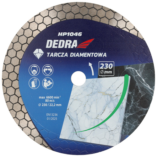 DEDRA H1046 TARCZA DIAMENTOWA 230mm PLASTER MIODU