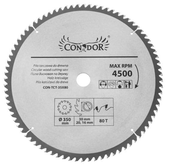 Condor CON-TCT-3508 Tarcza do drewna 350mm 80T 