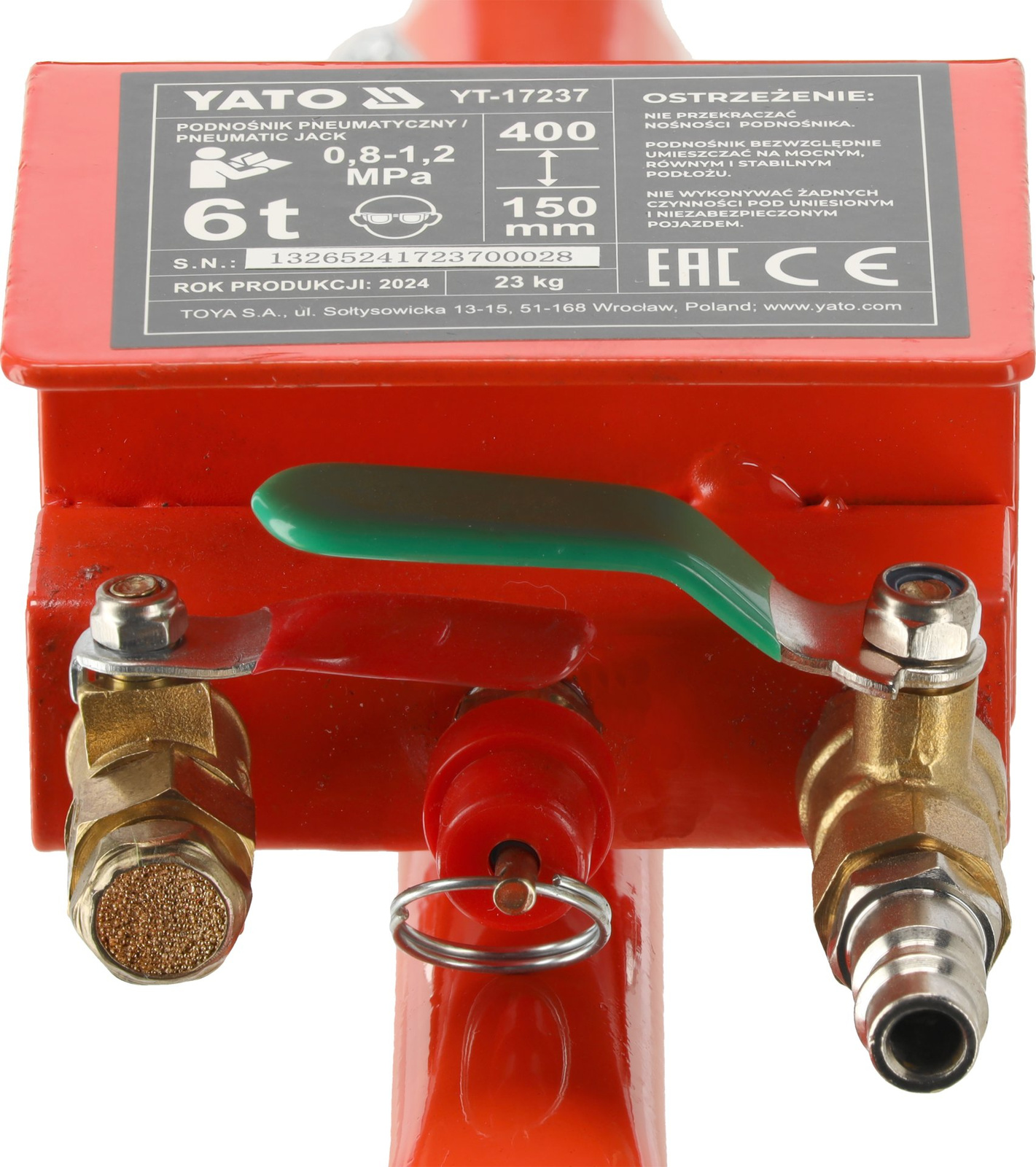 Yato YT-17237 Podnośnik lewarek pneumatyczny bałwanek poduszka 6T 15-40 cm