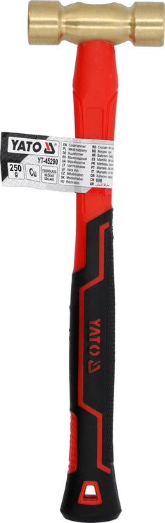 Yato YT-45290 Młotek mosiężny do montażu maszyn trzonek włókno szklane 250g