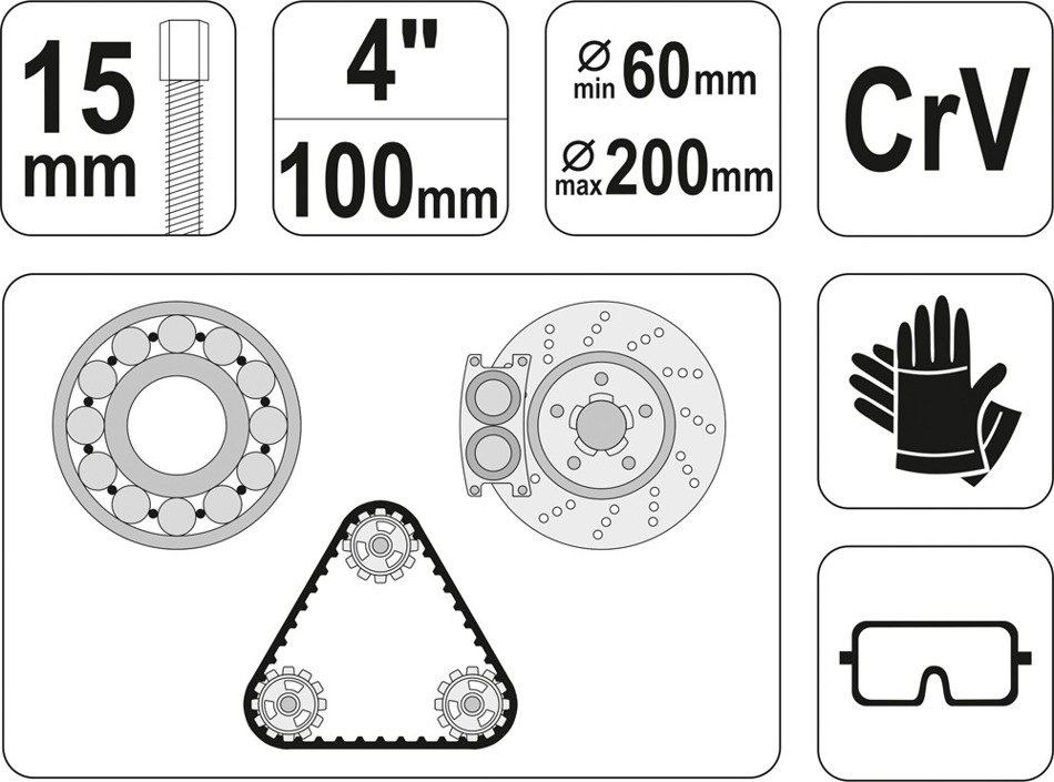 YATO YT-2512 ŚCIĄGACZ TRÓJRAMIENNY 100 MM