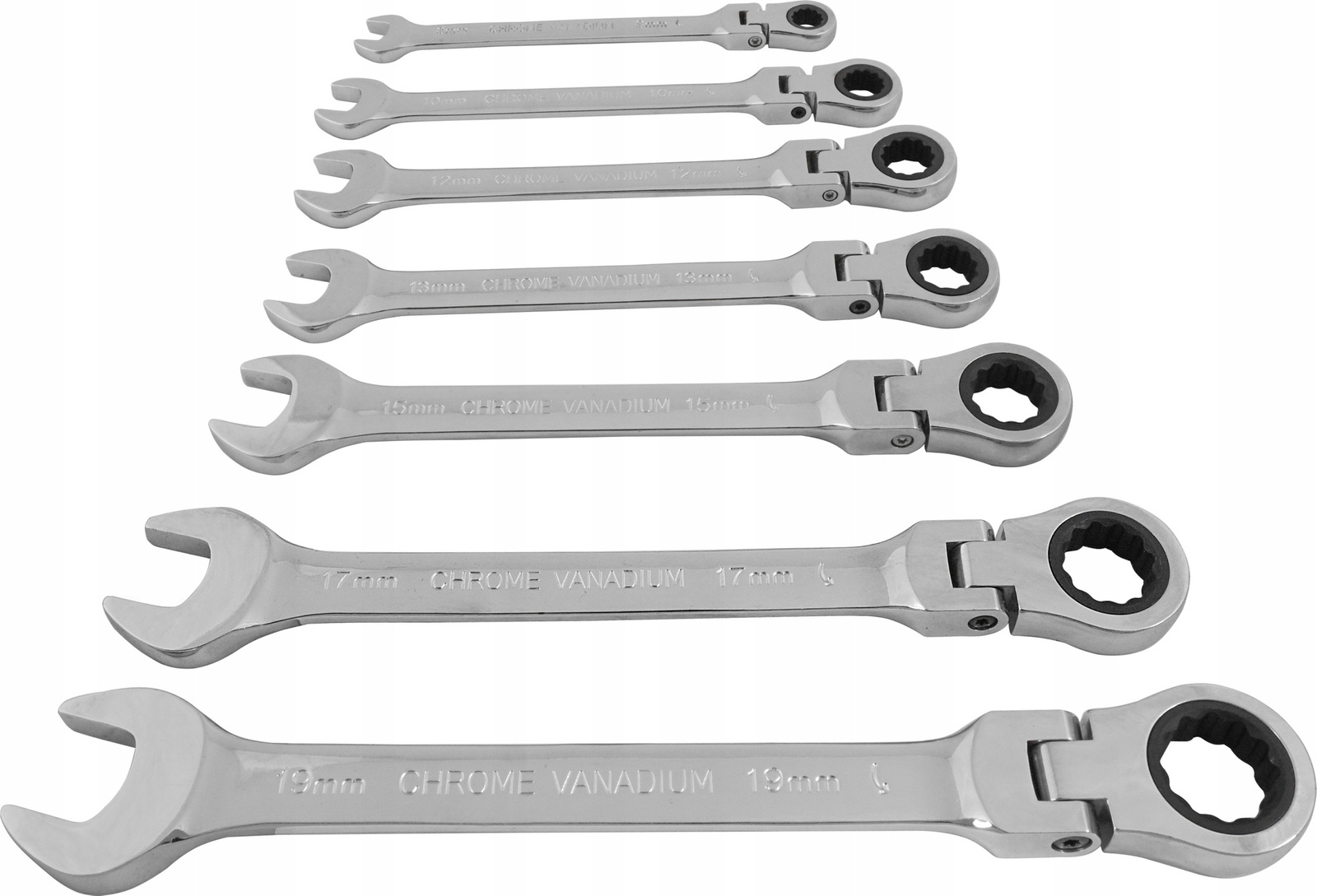 Verke V35401 Klucze płasko-oczkowe z grzechotką 7