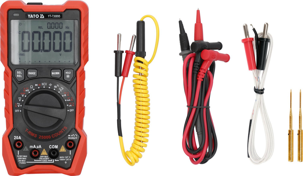 Yato YT-730895 Miernik uniwersalny cyfrowy TRUE RMS LCD zakres 25000
