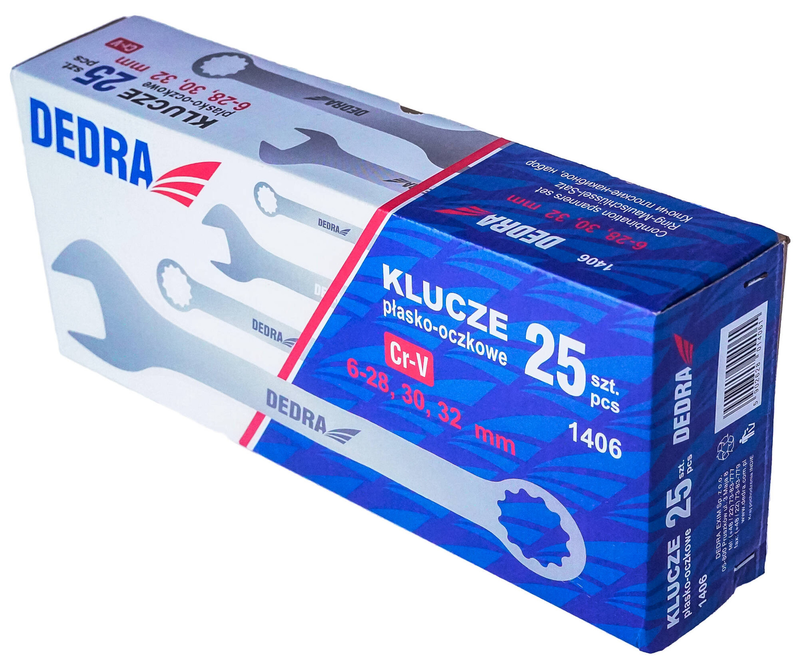 Dedra 1406 Klucze płasko-oczkowe 25 szt.