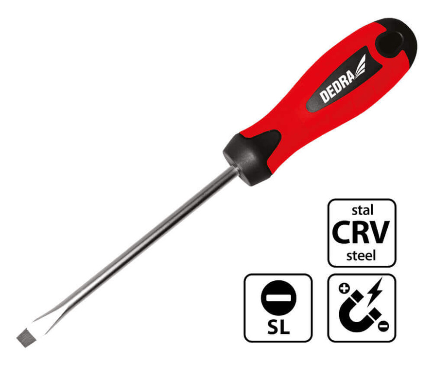 Dedra 06A006 Wkrętak płaski SL 6x38mm CrV magnety