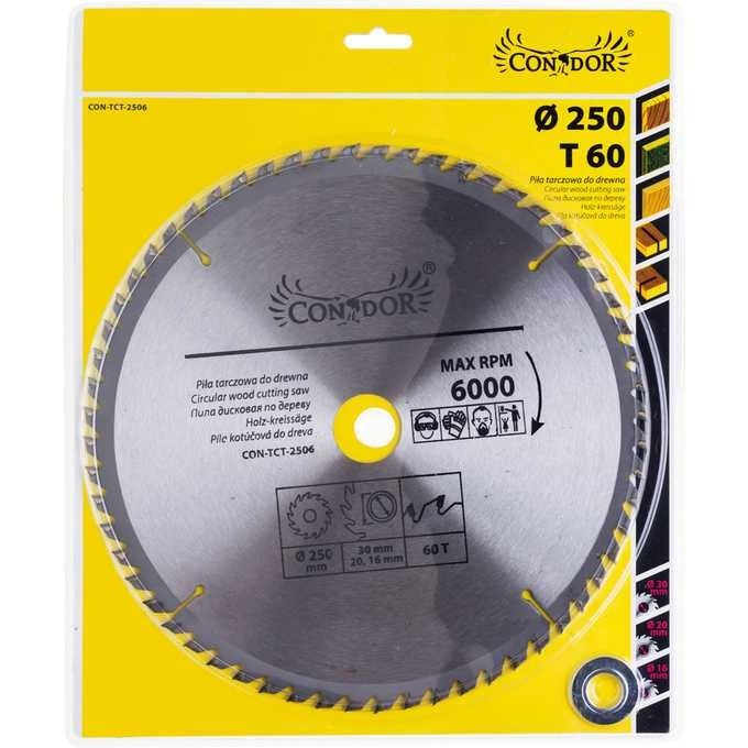 Condor CON-TCT-2506 Tarcza do drewna 250mm 60T 