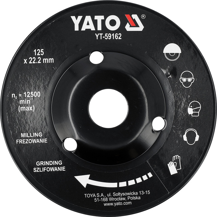 Yato YT-59162 Tarcza tarnik skośny do drewna betonu frez tarnikowy 125 mm