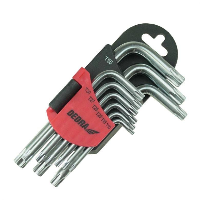 Dedra 06F220 Klucze torx krótkie T10-T50 9 szt