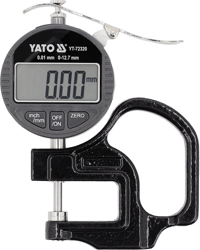 Yato YT-72320 Grubościomierz zegarowy elektroniczny walizka 12,7mm / 0,01mm