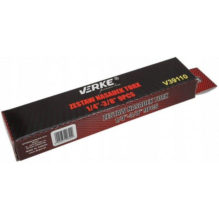 Verke Premium V39110 Nasadki TORX 1/2''-3/8'' 9 el