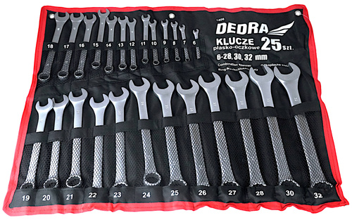 Dedra 1406 Klucze płasko-oczkowe 25 szt.