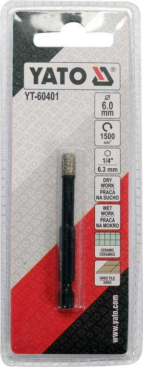 Yato YT-60401 Wiertło diamentowe do gresu 6 mm HEX