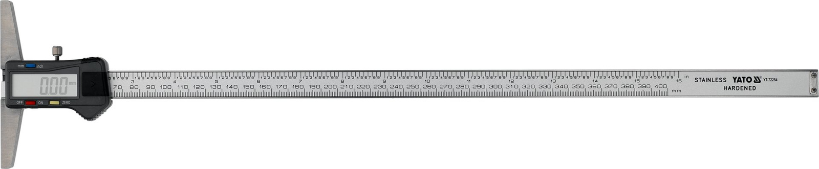 Yato YT-72254 Głębokościomierz elektroniczny cyfrowy kasetka LCD 0-400 mm