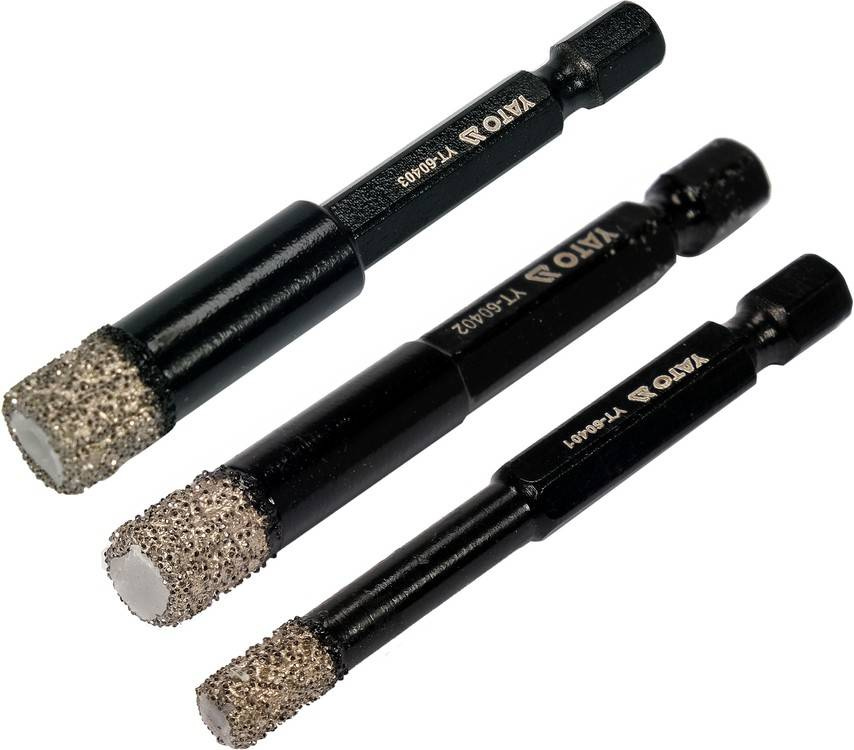 Yato YT-60409 3 diamentowe wiertła do gresu HEX