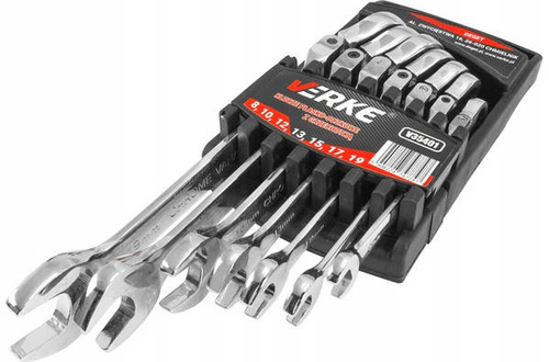 Verke V35401 Klucze płasko-oczkowe z grzechotką 7