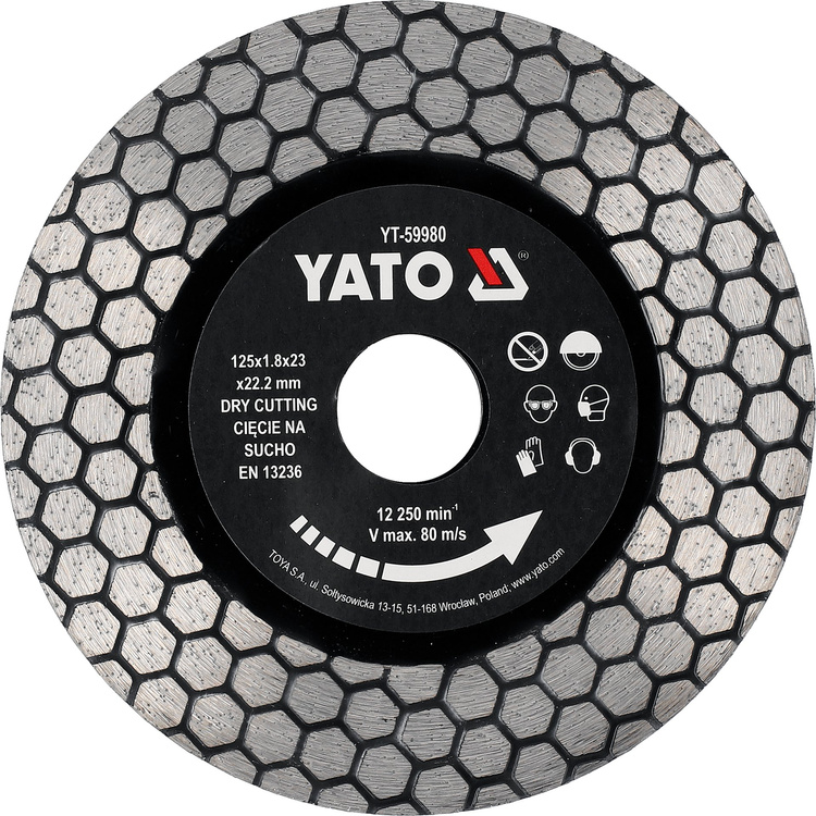 Yato YT-59980 Tarcza do szlifowania i cięcia gresu granitu 125 x 22,2 mm