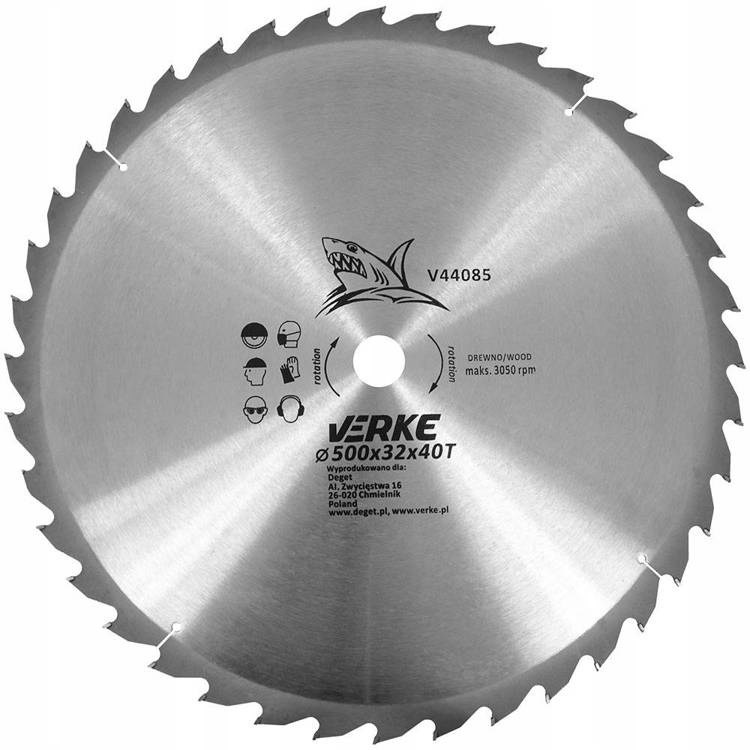 Verke V44085 Tarcza widiowa 500mm 40T 32mm