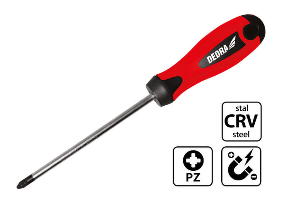 Dedra 06A023 Wkrętak krzyżowy Pozidr PZ1x100mm CrV