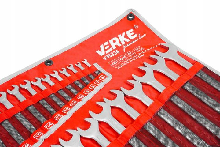 Verke V35336 Klucze płasko-oczkowe 25 el. 6-32mm