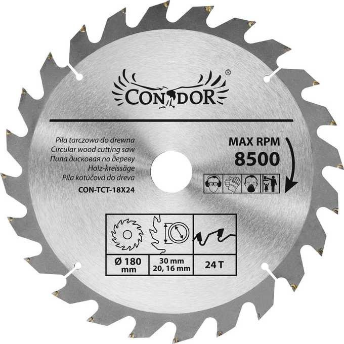 Condor CON-TCT-1802 Tarcza do drewna 180mm 24T