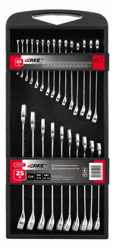 Verke V35337 Klucze płasko-oczkowe 6-32mm 25szt.