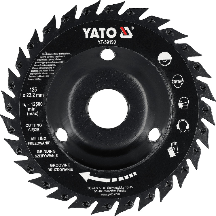 Yato YT-59190 Tarcza tarnik z piłą do drewna betonu frez tarnikowy 125 mm
