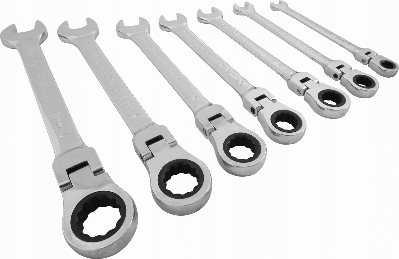 Verke V35401 Klucze płasko-oczkowe z grzechotką 7