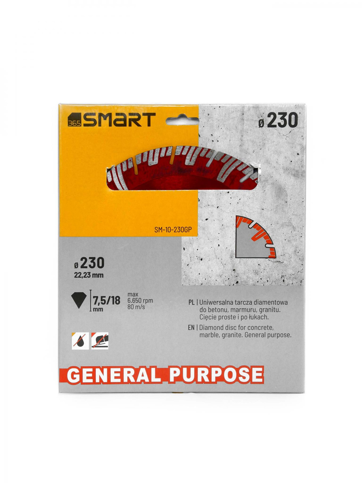 Smart SM-10-230GP Tarcza diamentow do betonu 230mm