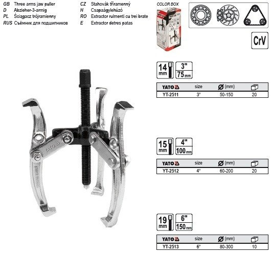 YATO YT-2512 ŚCIĄGACZ TRÓJRAMIENNY 100 MM