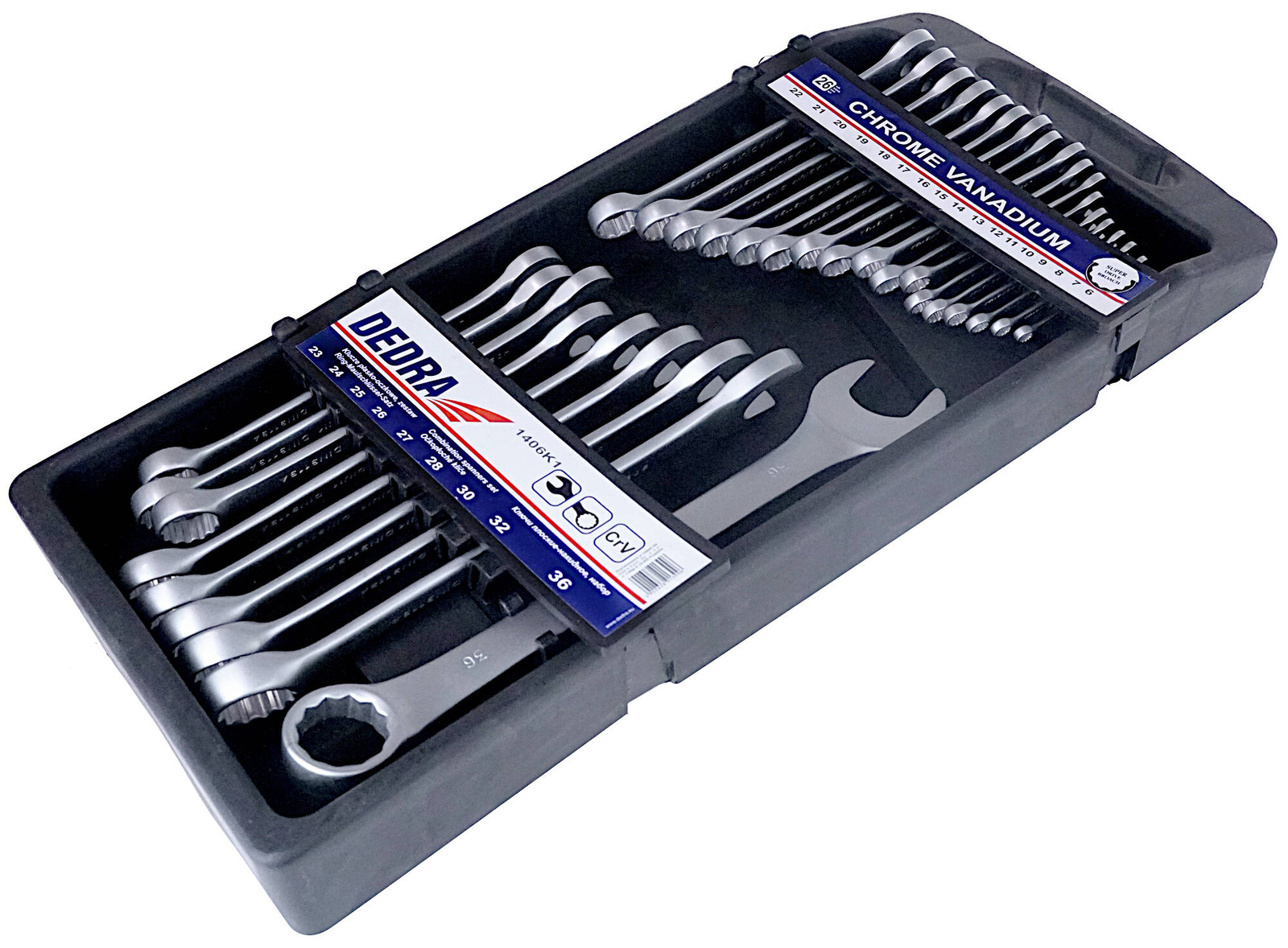 Dedra 1406K1 Klucze płasko-oczkowe 26 szt.