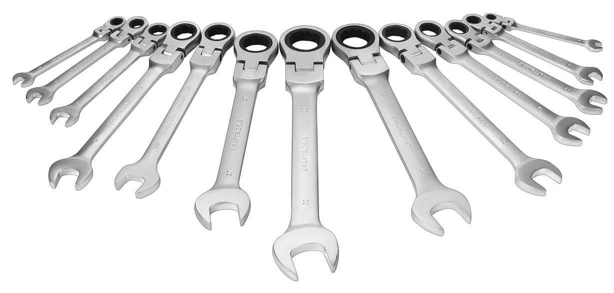 KRAFT&DELE KD11305 KLUCZE PŁASKO-OCZKOWE Z GRZECHOTKĄ ŁAMANE 13szt 8-32mm