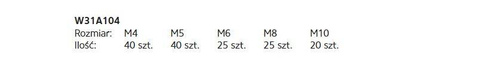 Waart W31A105 Nakrętki metryczne motylkowe 150szt.