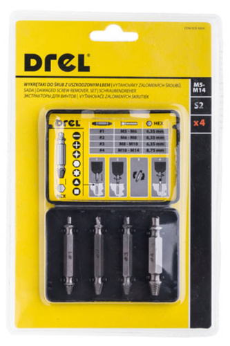 Drel CON-SCE-5004 Wykrętaki do urwanych śrub 4szt.