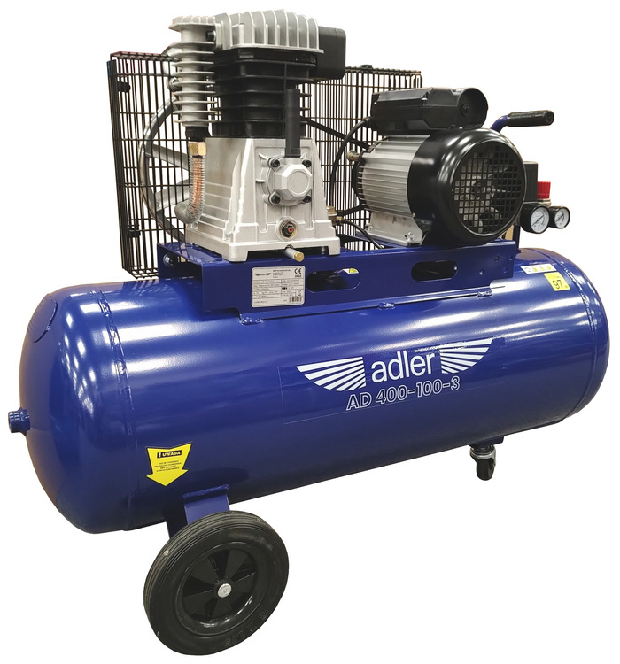 Adler AD 400-100-3 Sprężarka dwutłokowa 100l 10bar