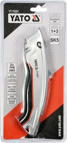 YATO YT-75201 NOŻYK Z WYSUWANYM OSTRZEM TRAPEZOWYM