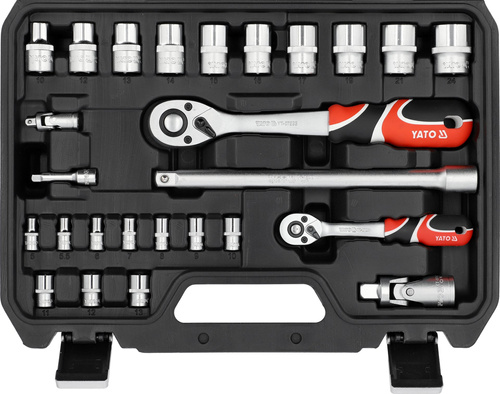 Yato YT-38742 Zestaw narzędziowy klucze nasadki walizka narzędziowa 1/4"