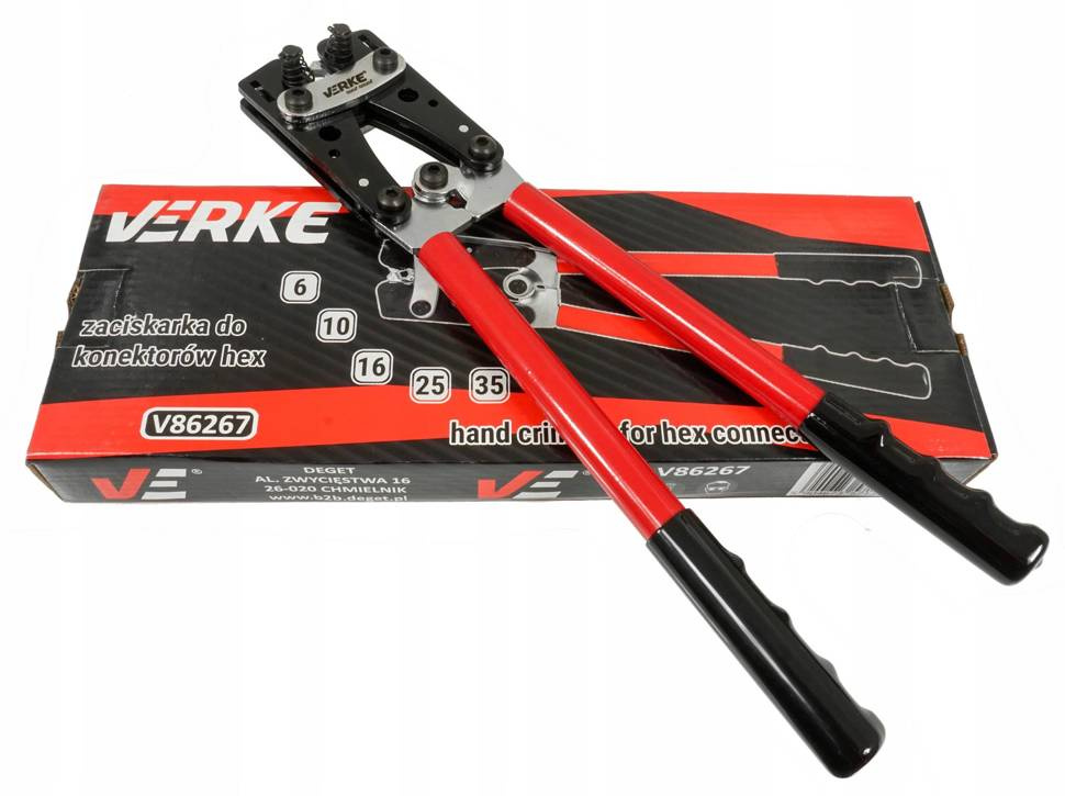 Verke V86267 Zaciskarka do konektorów HEX 6-50mm