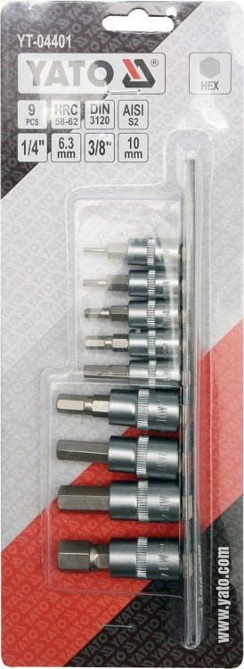 Yato YT-04401 Zestaw kluczy HEX na szynie 9 el