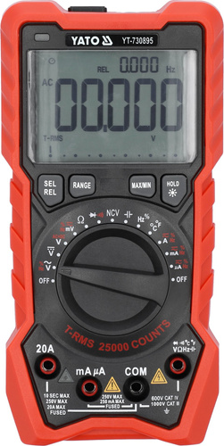Yato YT-730895 Miernik uniwersalny cyfrowy TRUE RMS LCD zakres 25000