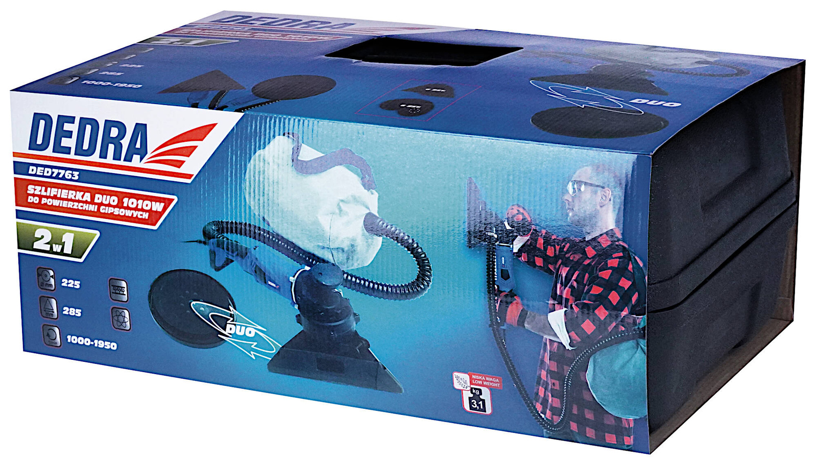 DEDRA DED7763 Szlifierka do gipsów krótka +Tarcze