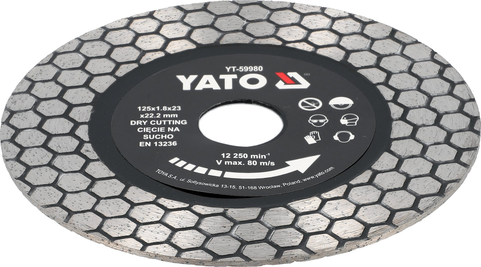 Yato YT-59980 Tarcza do szlifowania i cięcia gresu granitu 125 x 22,2 mm