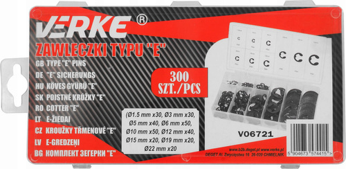 Verke V06721 Zawleczki typu E 300 szt.