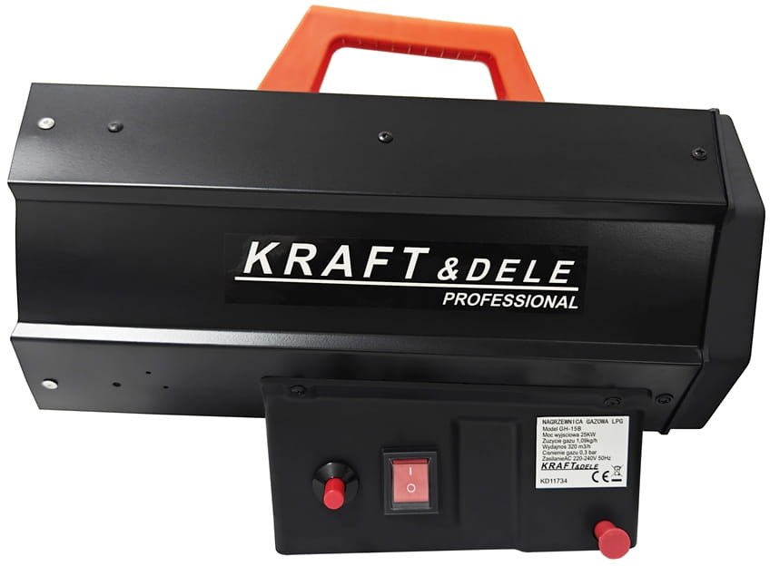 Kraft&dele KD11734 Nagrzewnica gazowa farelka dmuchawa reduktor wąż 25 kW