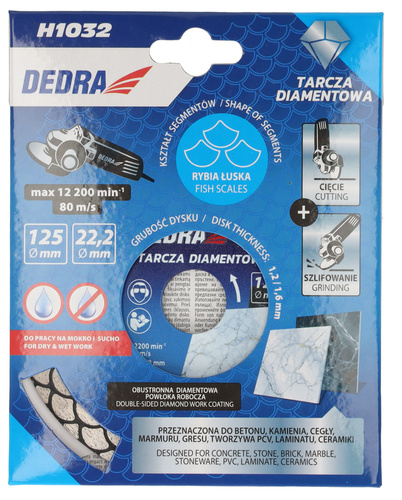DEDRA H1032 TARCZA DIAMENTOWA 125mm ŁUSKA