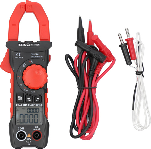 Yato YT-730934 Miernik uniwersalny cęgowy multimetr TRUE RMS AC/DC 600 A