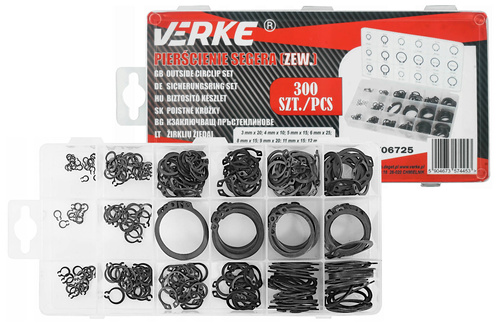 Verke V06725 Pierścienie Segera zew. 300 szt.
