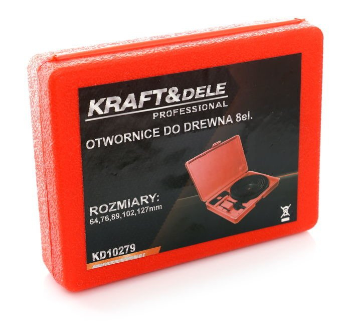 Kraft&Dele KD10279 Otwornice do drewna 8el. walizka akcesoria montażowe