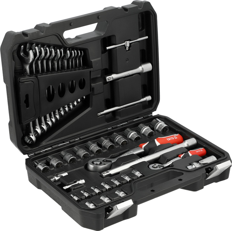 Yato YT-38742 Zestaw narzędziowy klucze nasadki walizka narzędziowa 1/4"