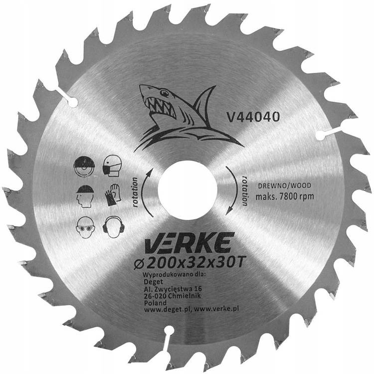 Verke V44040 Tarcza widiowa 200mm 30T 32mm
