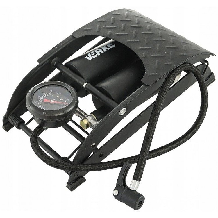 Verke V83141 Pompka nożna dwutłokowa manometr